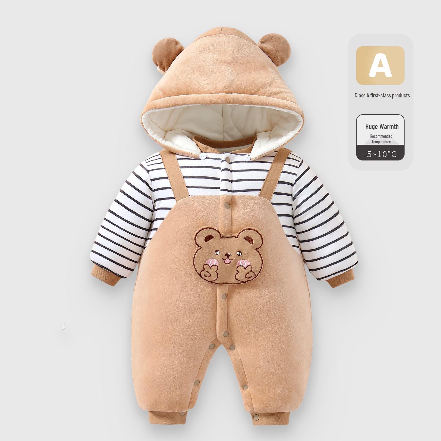 

Infant Winter Warm Padded Jumpsuit - Newborn Cute Bodysuit Outerwear 90 CM