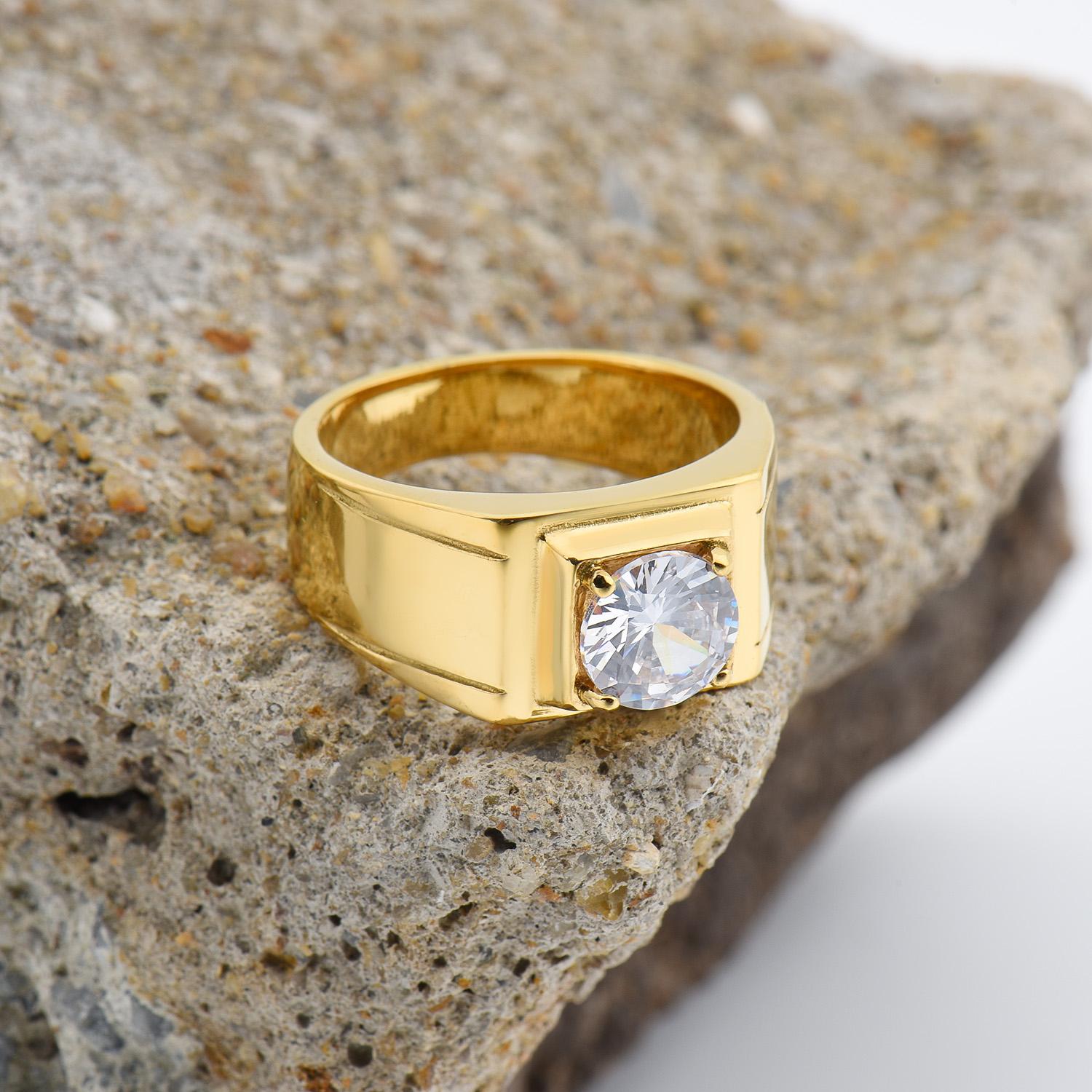 

1pc Best Gift for Men s 8mm Zircon High Quality Multiple Colors Gem Styles Stainless Steel Rings 12 білий