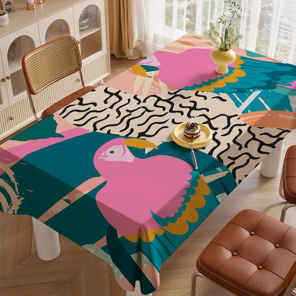 Artistic Abstract Pattern Rectangular Tablecloth - Stain-Resistant For Kitchen, Coffee Tables & Daily Use