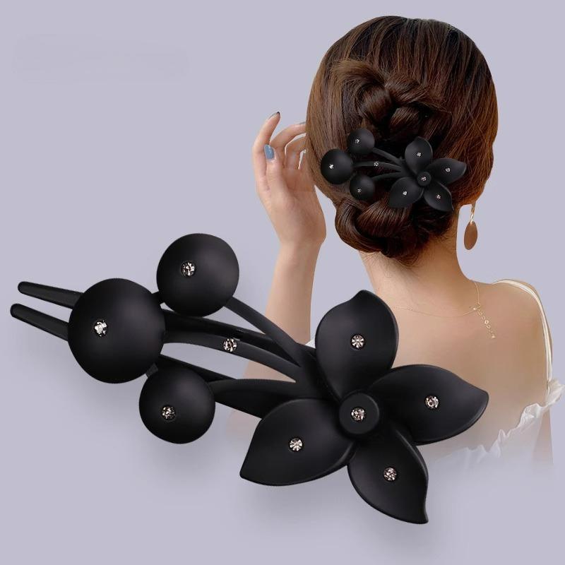 

Large flower hair clip hairpin elegant style hair grab clip female hair duck bill clip hair accessories чёрный