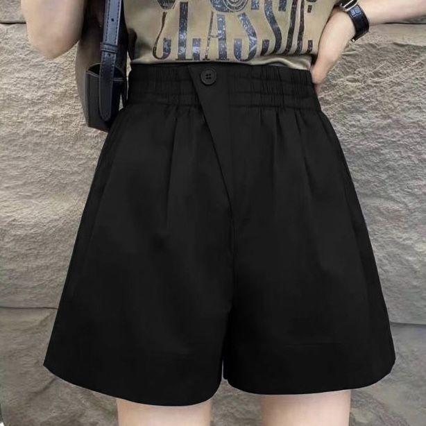 Women's 100% Cotton High Waist Summer Casual Plus Size Wide Leg Shorts