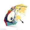 Drum Set Umbrella - Open/Close 8-Rib Compact Folding Drumstick & Drum Design with Music Notes - Portable Music-Themed  Umbrell