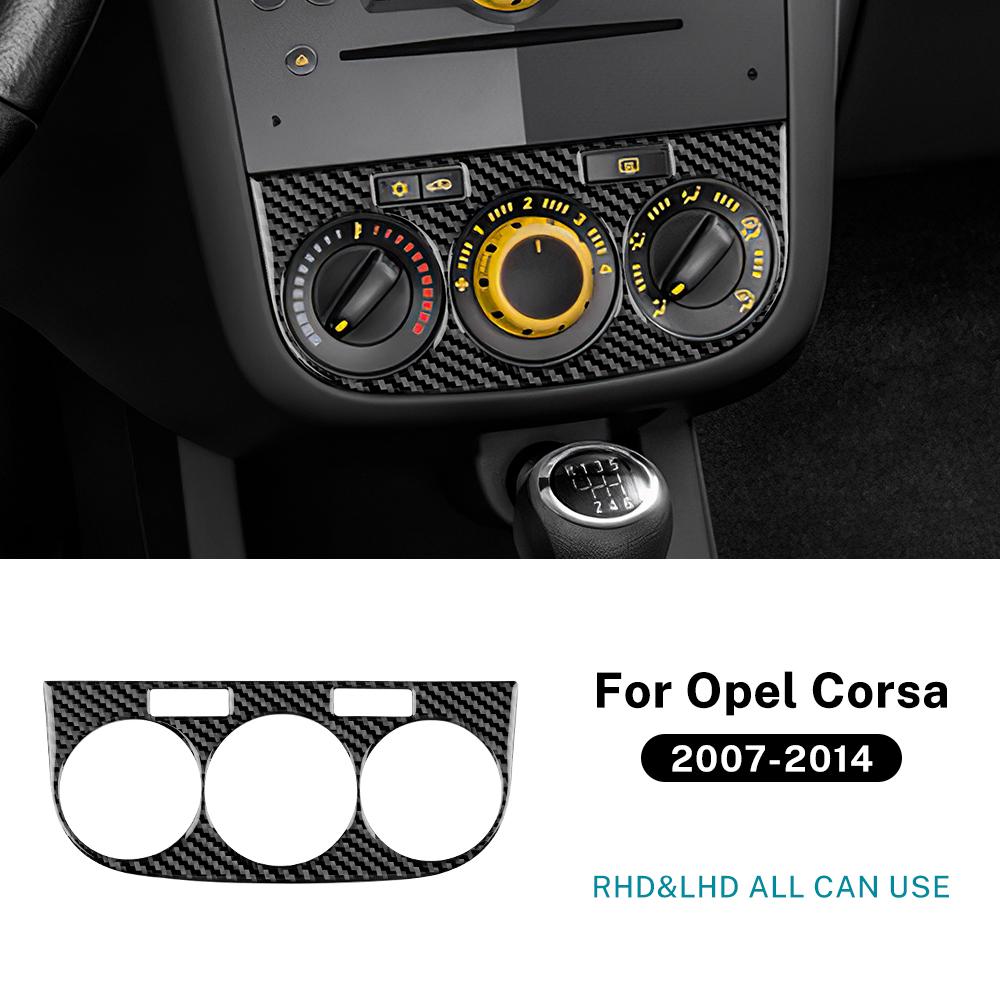 Real Soft Carbon Fiber Sticker For Opel Corsa 2007 2008 2009 2010 2011 2012 2013 2014 LHD RHD Car Central Control AC Knob Panel