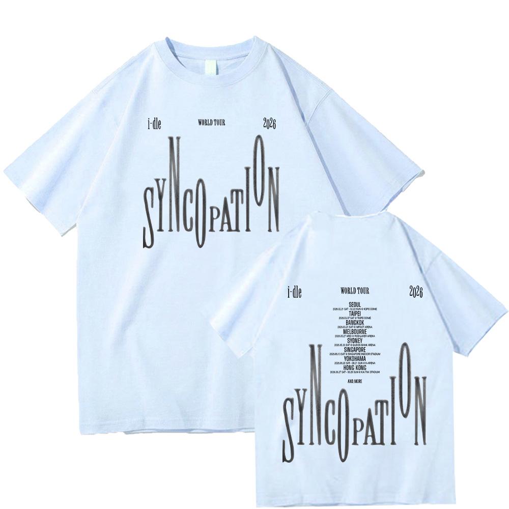 I-DLE Syncopation World Tour 2026 T Shirts GIDLE Kpop Korean Style Tee Shirt (G)i-dle New Casual Y2K Tees Unisex Cotton Clothes