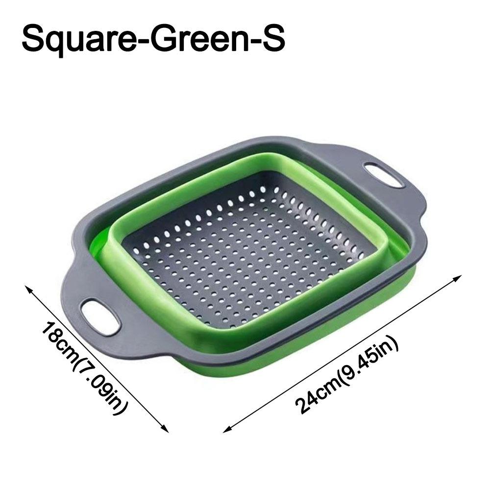 

Silicone Folding Drainer Basket Drain Device Food Grade Fruit Vegetable Washing Basket Multifunctional Collapsible Drainer