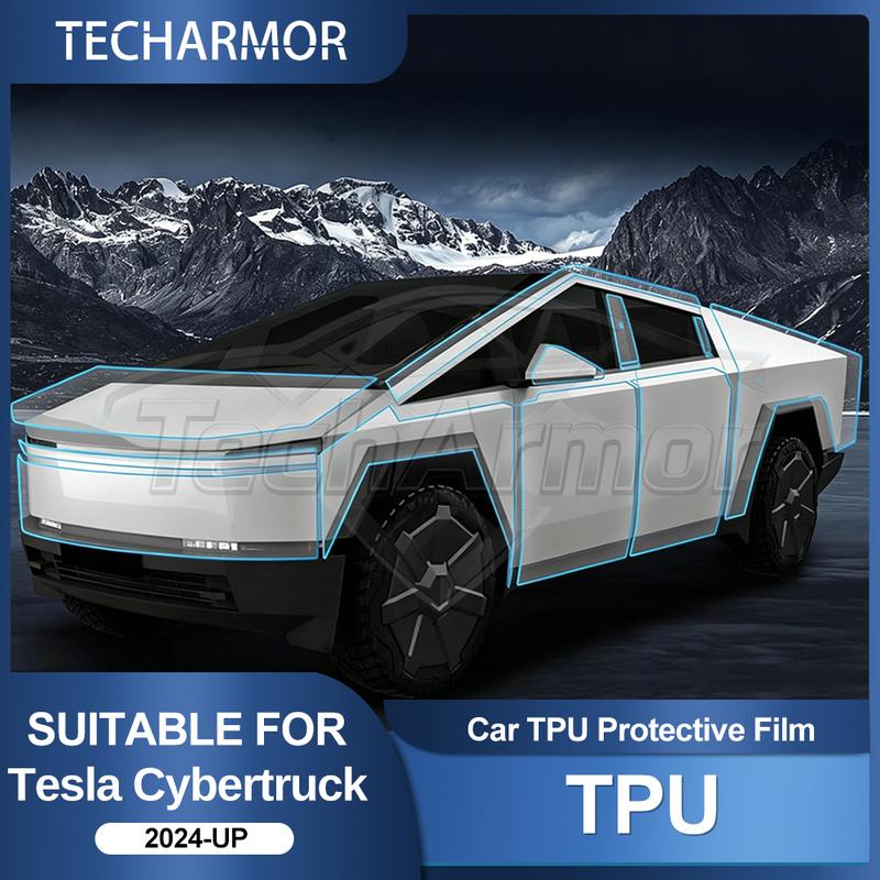 TPU Car Headlight Protective Film For Tesla Cybertruck 2024 2025 2026 Transport & Smoke Anti-Scratch Auto External Accessories.