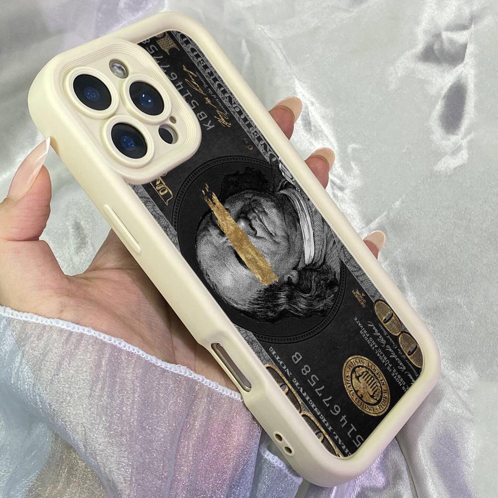 JT79 Banconota Dollaro Nero per iPhone 17 16 15 Pro Max Samsung S26 S25 S24 Ultra A17 A16 A07 A56 Xiaomi 15T Redmi Note14 Pro Morbida Cover in TPU 15c