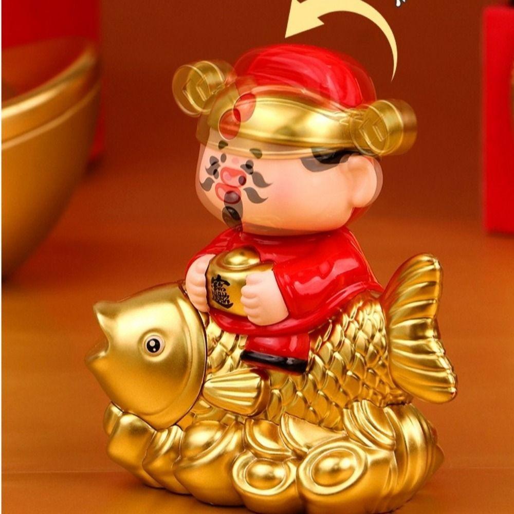 Solar Powered Wealth Attraction Koi Decoration Automatic Nodding Car Ornaments  Cashier Ornament