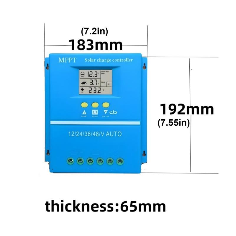 High Efficiency 60A Solar Controllers Auto Detects 12V/24V Systems Waterproof ABS Construction Real Time LCD Monitoring