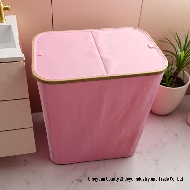 Foldable Dirty Laundry Basket with Lid and Inner Bag for Bedroom or Bathroom - Large Capacity.