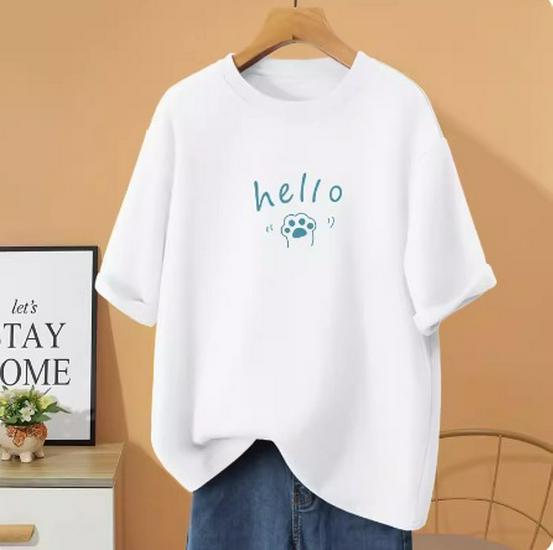 2024 Europejski Oversizowy Damski T-Shirt z Krótkim Rękawem o Średniej Długości: Wszechstronny trend wiosenno-letni z okrągłym dekoltem