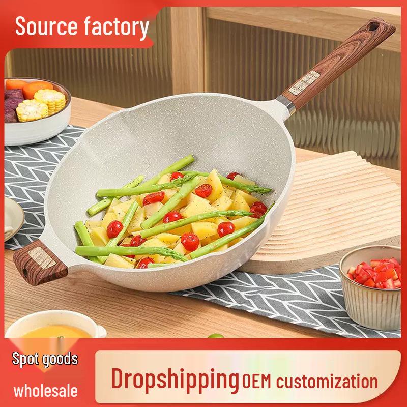 Maifan Stone Non-stick Oil-free Frying Pan, Universal for Induction and Gas Stoves