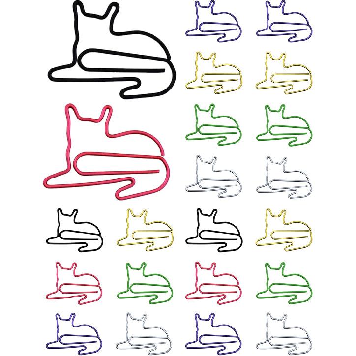 100 Pcs Cat Paper Clips, Cute Paper Clips for Office Supplies, Cat Themed Gifts for Reading Lovers