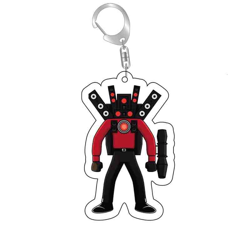 Skibidi Toilet Cameraman Speakerman Acrylic Products Keychain Funny Jewelry Friends Fans Gift Bag Charms Souvenir Accessorie