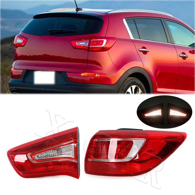 1PCS Outer Inner Rear Bumper Left Right Tail Light Tail Lamp Rear Brake Stop Fog Light For KIA Sportage R 2011 2012 2013 2014