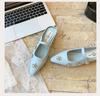 Fashion 2025 Women's summer outerwear spring new Korean French style temperament silver single shoes comfortable thick heel sandal