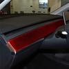 4Pcs Red Carbon Fiber Interior Dashboard Cover Trim Sticker For Tesla Model 3/Y