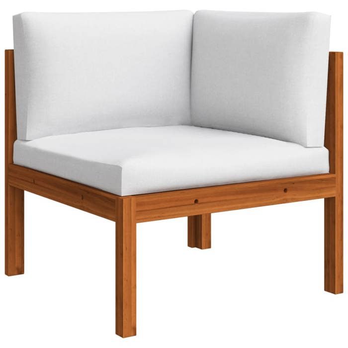 VidaXL Salon de jardin 11 pièces avec coussins, bois d'acacia crème et corde 3057893