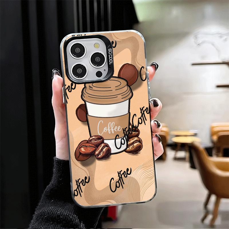 Black Coffee Fashion Style Shockproof Phone Case for iPhone 17 Air 16 16E 15 Pro Max 14 Plus 13 Mini 12 Back Cover Anti Fall Fun