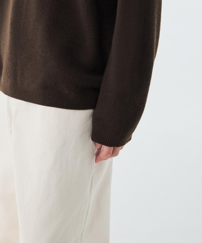 MUSINSA STANDARD Minimal Crew Neck Knit [Brown]
