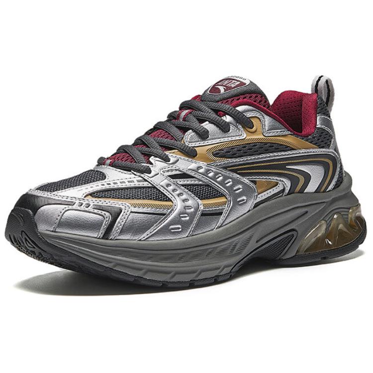 Anta OG2000 Y2K Retro Trendy Slip-Resistant Durable Low-Top Casual Running Shoes Men Sneaker Silver Brown Red 912445501-3