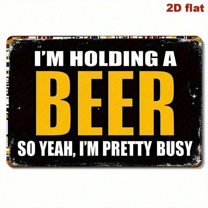 

Metal Wall Art, Funny Beer Bar Decor, Vintage Tin Sign for Man Cave
