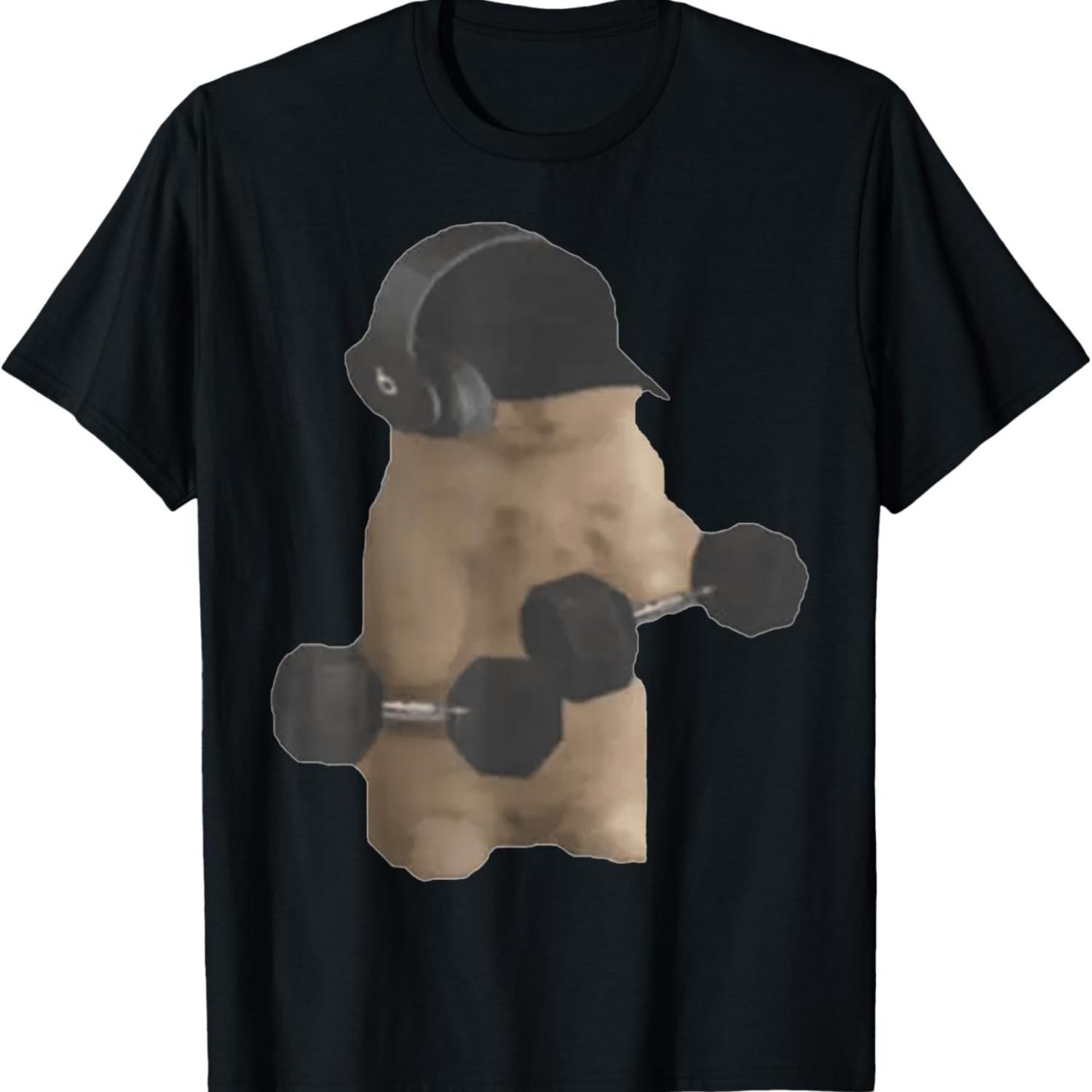 Gym Cat Meme FUNNY MEME T-Shirt for Men Women Kids S