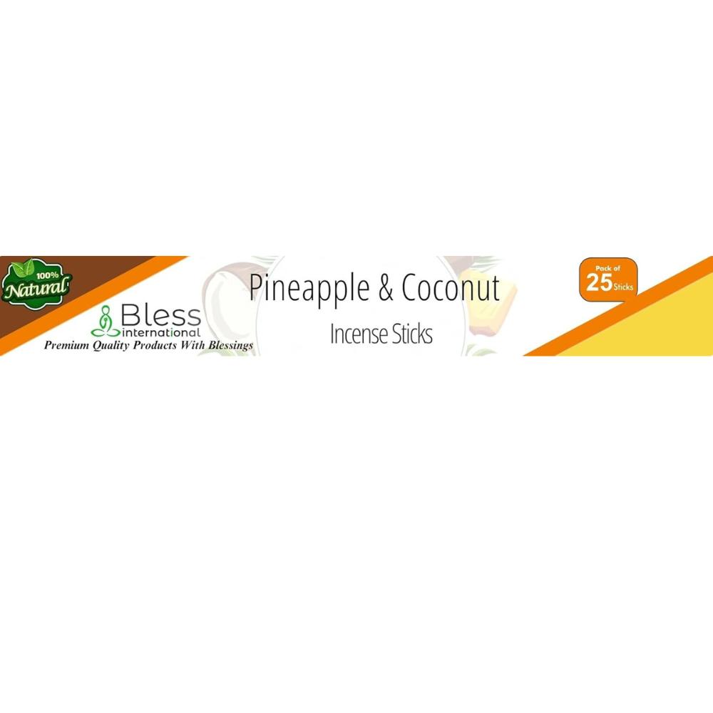 Pineapple and Coconut 100%-Natural-Incense-Sticks Handmade-Hand-Dipped Organic-Chemicals-for-Purification-Relaxation-Positivity