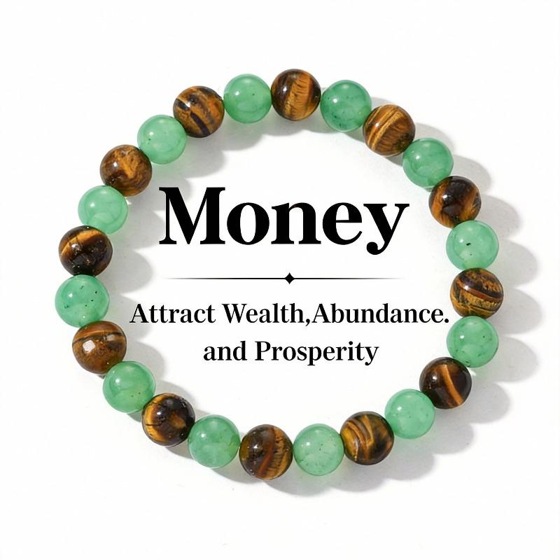 Tiger's Eye Stone Green Bracelet Women's Jewelry Handmade Beaded Bracelet with Hanfu