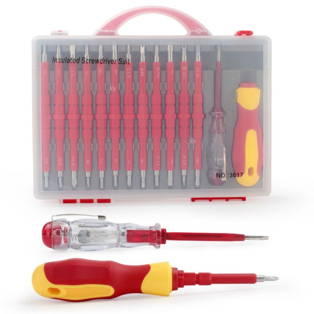 26 In 1 Insulated Screwdriver Set 1000V Magnetic Screw Driver Bits Hand Tools Multifunctional Manual Screwdriver