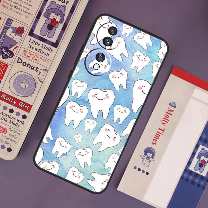 Cartoon Dentist Dental Teeth Case For Honor Magic 7 Lite 5 6 Pro Honor 200 Pro 50 70 90 X9b X9a X8b X8a X8 X9 X9c Cover