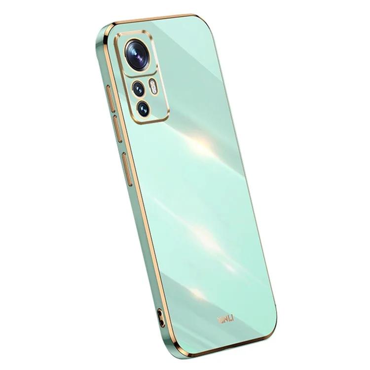 

XINLI для Xiaomi 12T Pro 5G чехол для телефона гальванический корпус с золотым краем и защитой от царапин ТПУ чехол для телефона