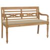 Day and Night - Day and Night Batavia Bench Solid Teak Wood with Beige Cushion 120 Cm
