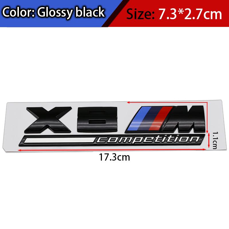 FA6ABS Tricolor M mark Competition Car Trunk Badge Emblem Thunder Edition Sticker For BMW 7m 8x1m X2M X3M X4M X5M X6M X7M x 5
