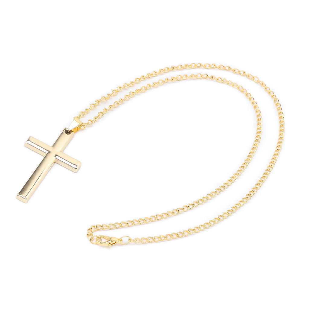 Unisex Temperament Cross Pendant Necklace Jewelry Rood Sweater Alloy Chain Easy MatchingGold