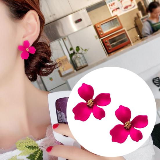 Fashion Girls Flower Ear Studs Women All-match Date Party Travel Earrings Gift
