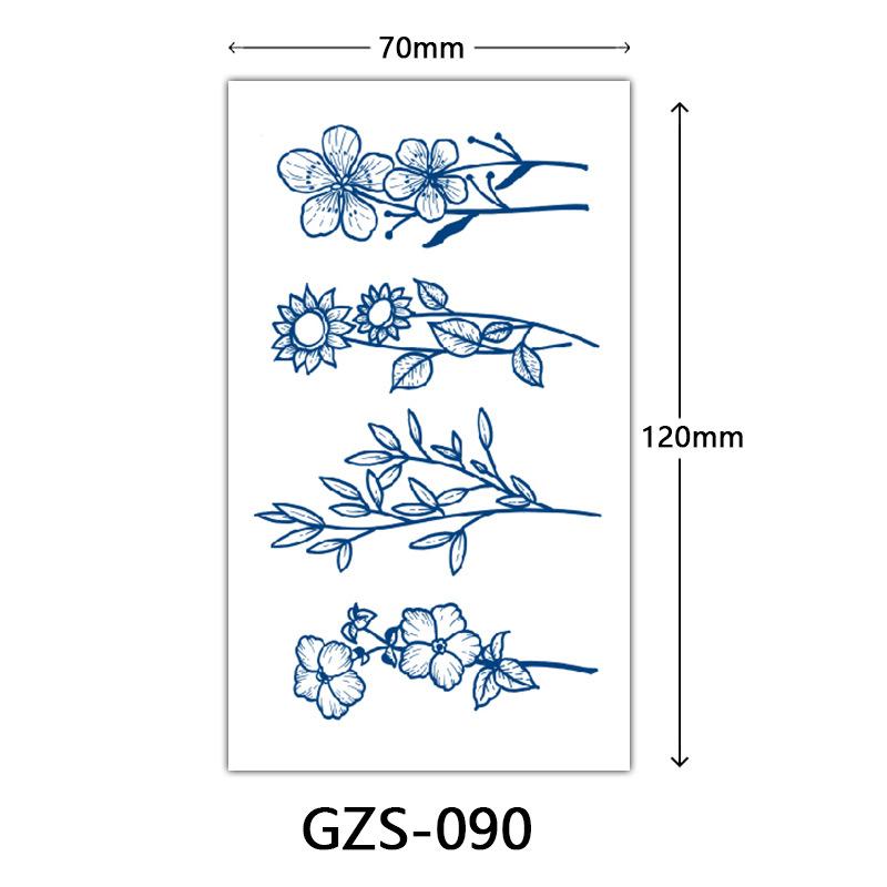 Flower Herbal Semi-Permanent Tattoo Sticker, Small Picture Juice Tattoo Sticker, Sweat-Proof Tattoo