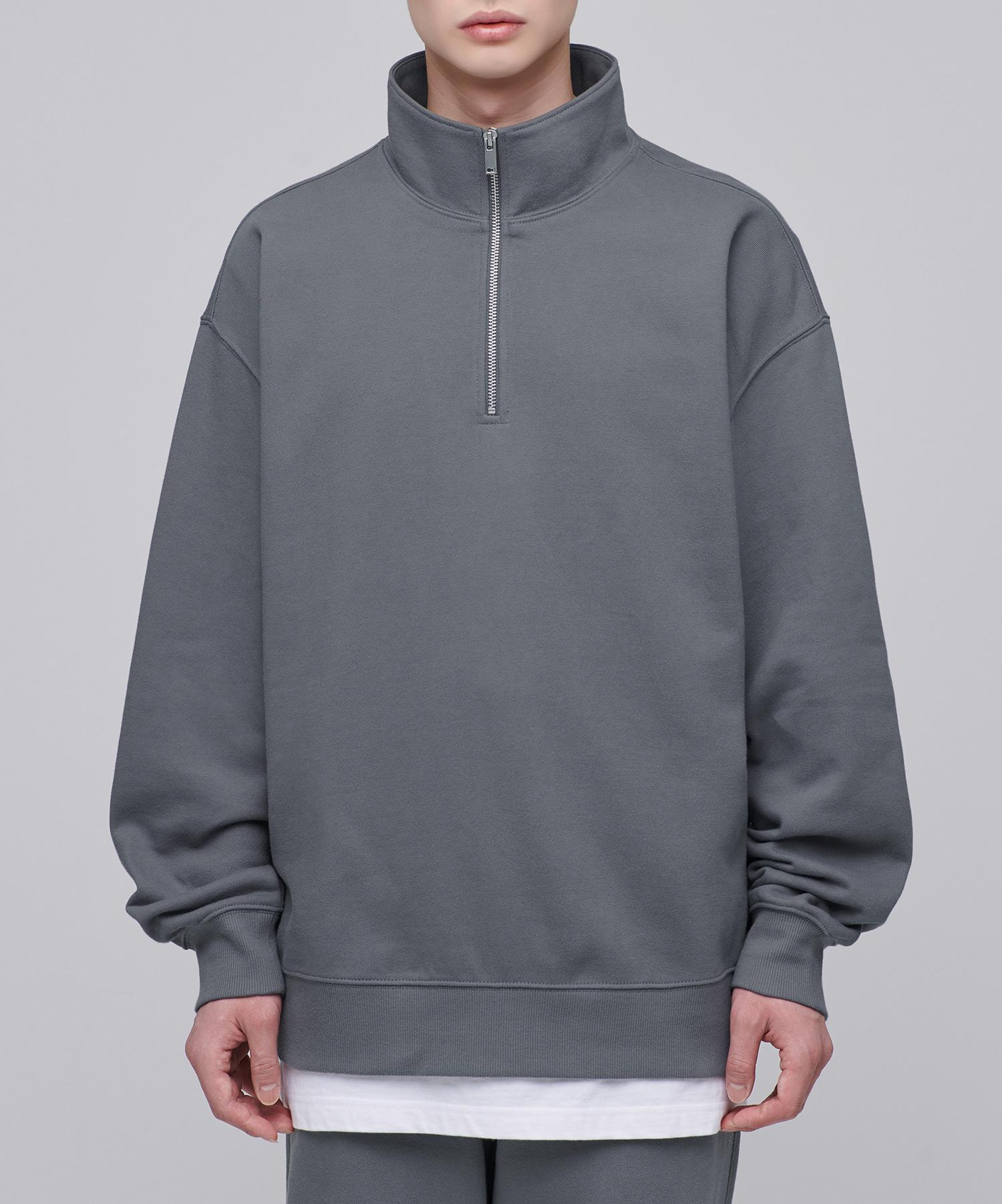 Musinsa Standard Oversized Half Zip Sweatshirt [Gray] Gray/L