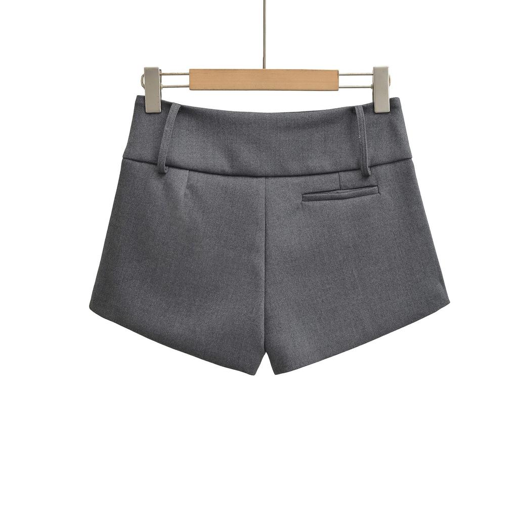 Korean Style Women's Versatile Low-Waist A-Line Shorts - Slimming Fit, Petite Wide Waist, Spring 2026 New Arrival.