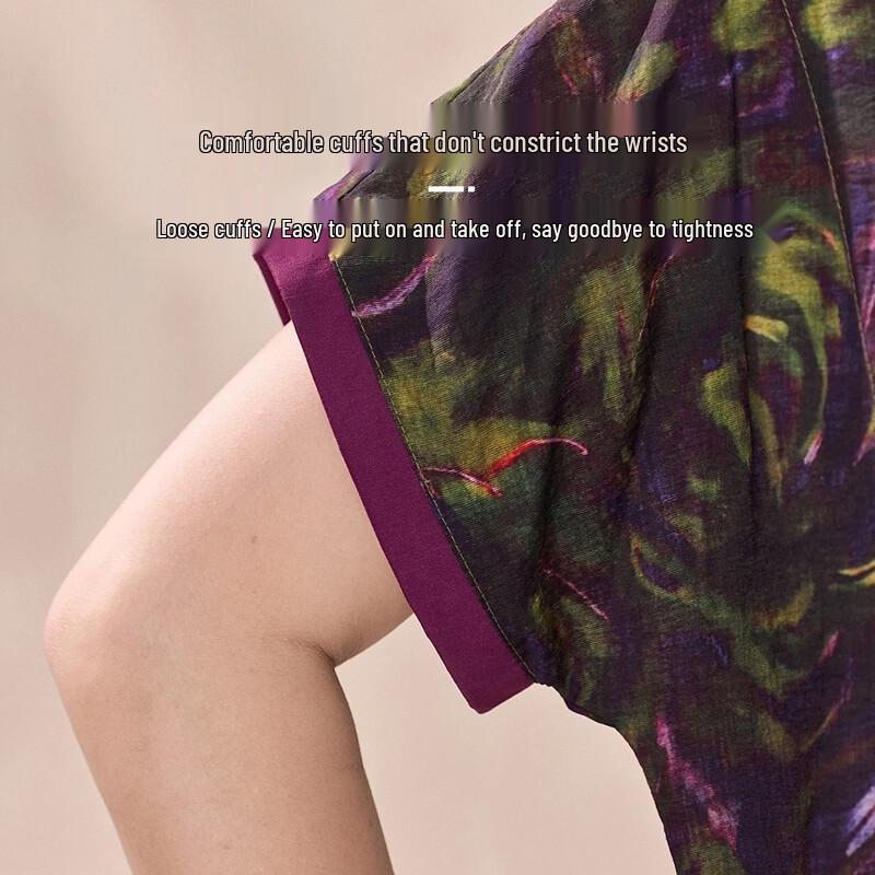 Mid-Aged Women's Floral Short-Sleeved Two-Piece Set