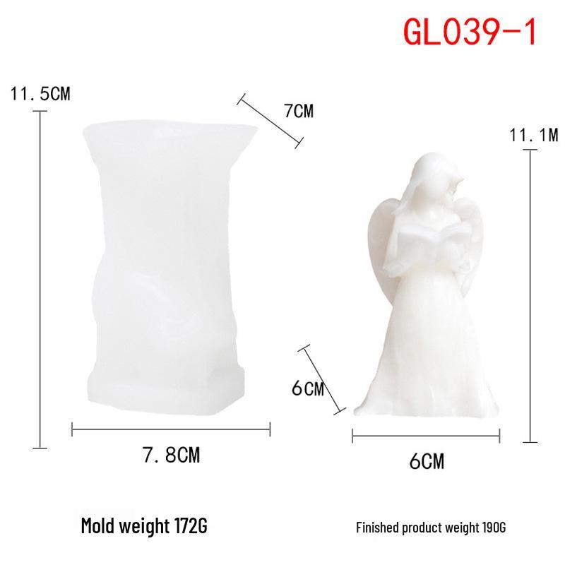Engel mit Buch Silikonform für DIY Aroma Stein und Gipsornament
