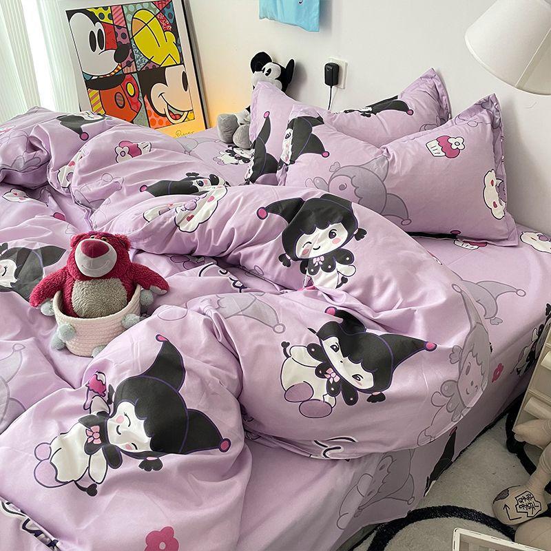 

Общежитие Розовое женское сердечко Ягода Медведь Мультфильм Четырехсекционный пододеяльник Простая простыня в шахматную клетку Комплект из 3 предметов 1.2m bed