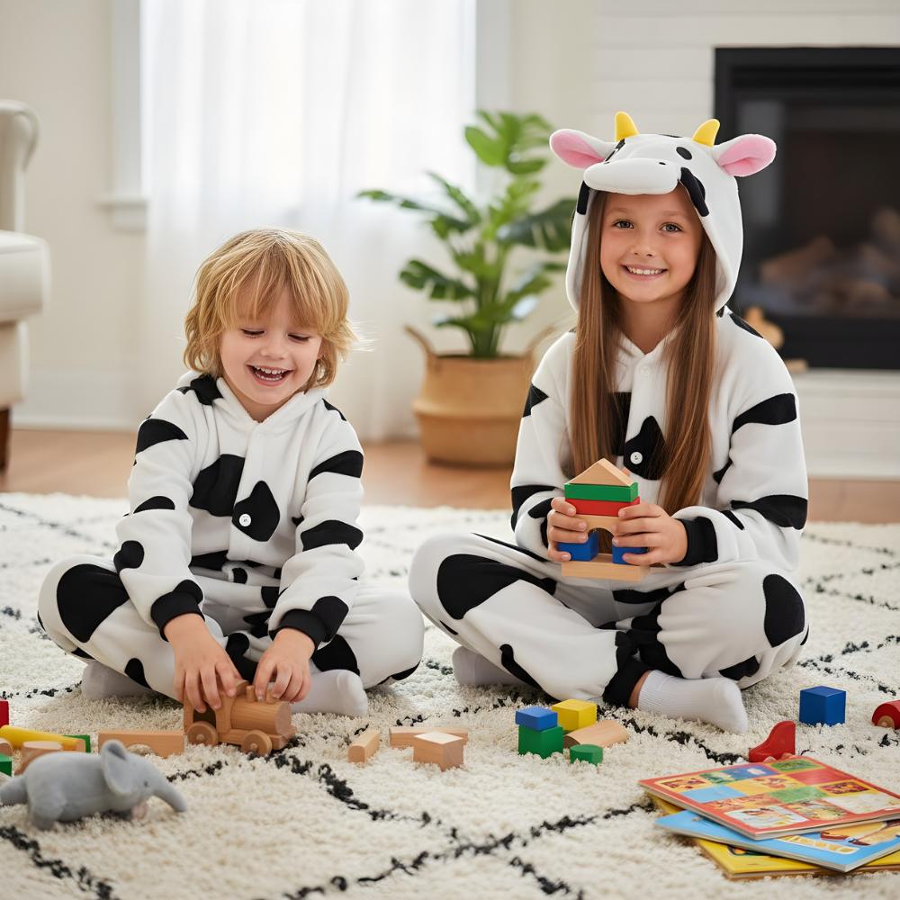 Pajama Onesie Kigurumi Costume Disguise Cow 115-125Cm