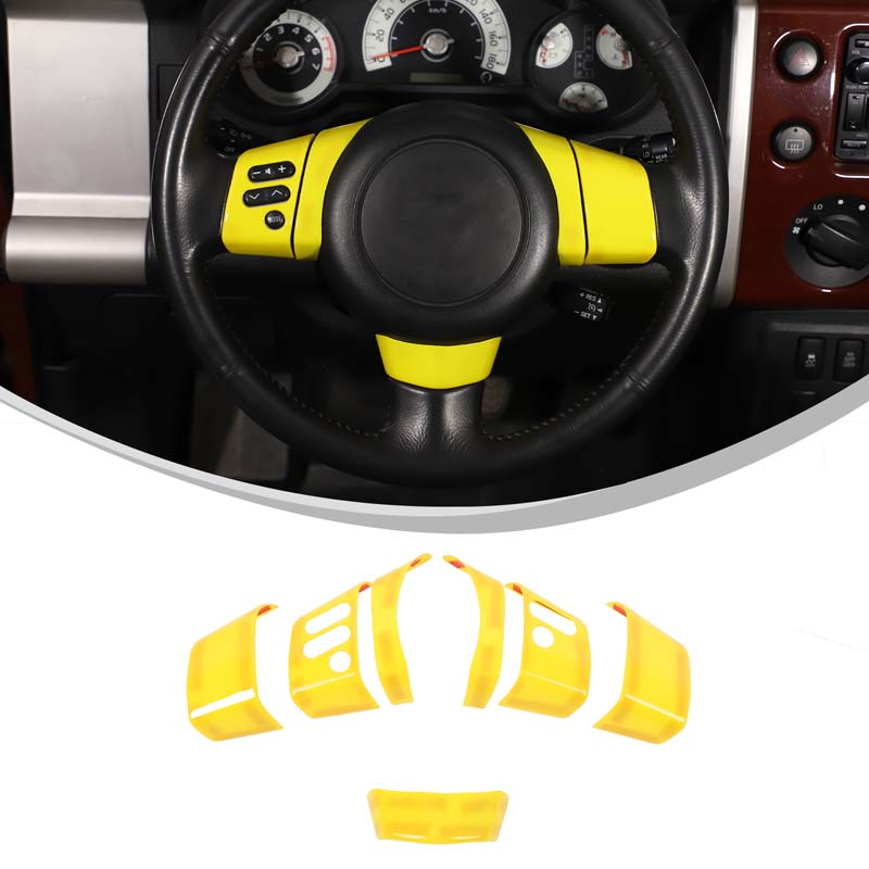 ABS Matte Black Steering Wheel Cover Button Decoration Stickers Trim For 3ehg FJ Cruiser 2007-2021 Accessories GEJ5