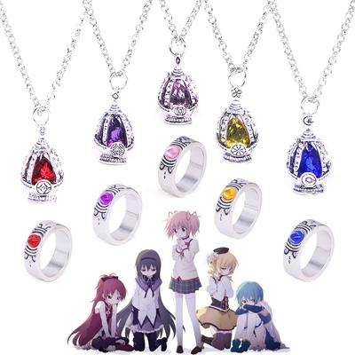 Anime Cosplay Halskette Ring Set Kaname Madoka Miki Sayaka Soul Gem Anhänger Schmuck Zubehör