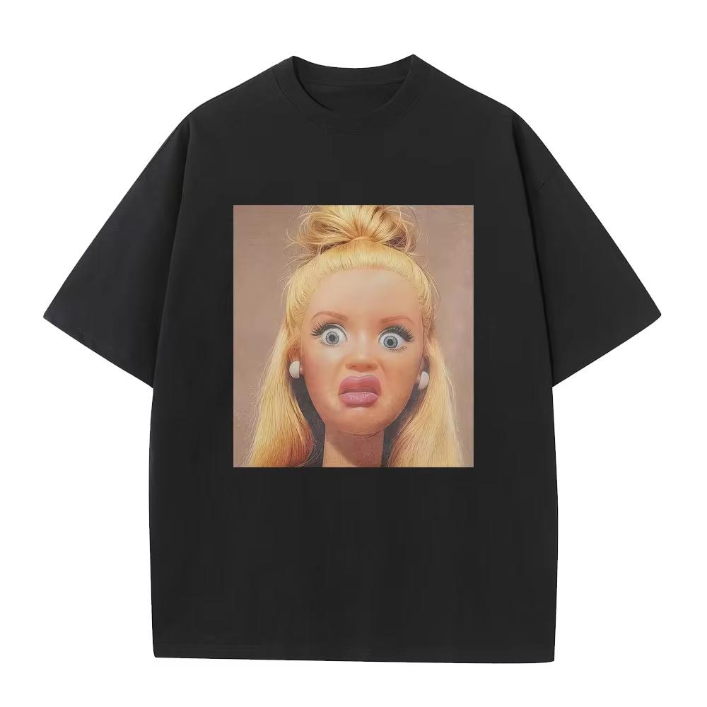 

Hot Funny Disgusting Doll Meme Graphic Tshirt Unisexs Womens High Quality Cotton T Shirts Unisex Oversized Short Sleeve Tshirts S