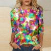 European and American Women's Round Neck Long-sleeved T-shirt with Sequins 3D Printing