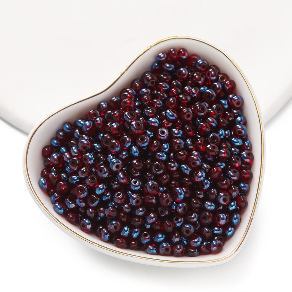 100pcs/Lot 3x4.5mm Glass Flat Round Beads Mini Spacer Loose Bead for Bracelet Necklace Earrings Jewelry Making Accessories