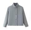 Elegant Women's Short Stand-Up Collar Wool Coat