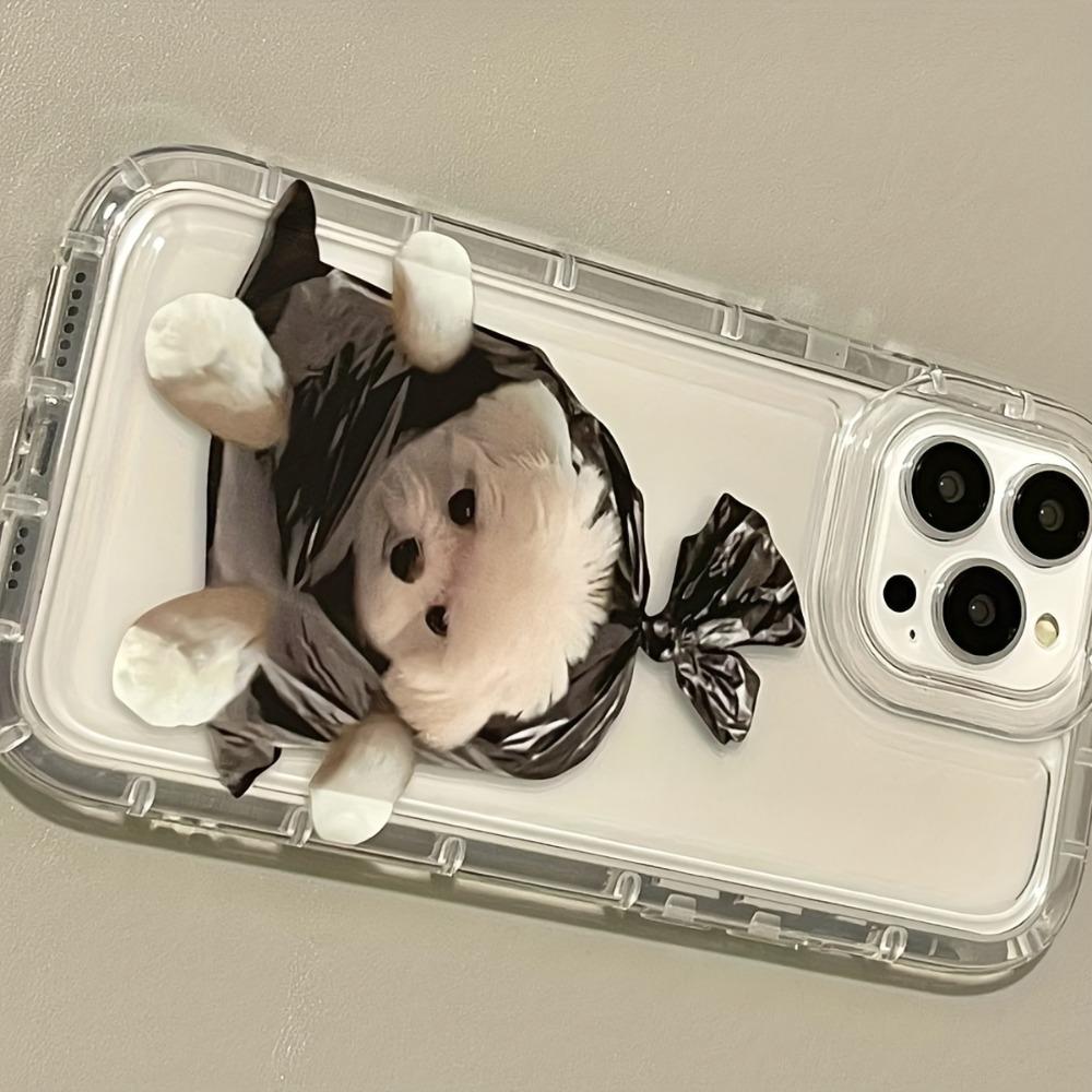 Bag Dog Bag Cat Transparent Phone Case Suitable for iPhone17 16 15 14 13 12 11Pro/ Max /Plus Anti-fall and Shockproof Back Cover